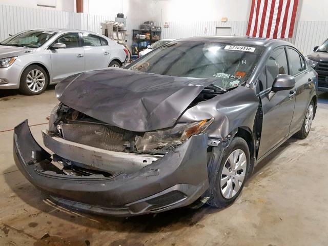 2HGFB2F94CH579937 - 2012 HONDA CIVIC EXL GRAY photo 2