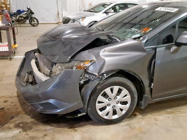 2HGFB2F94CH579937 - 2012 HONDA CIVIC EXL GRAY photo 9