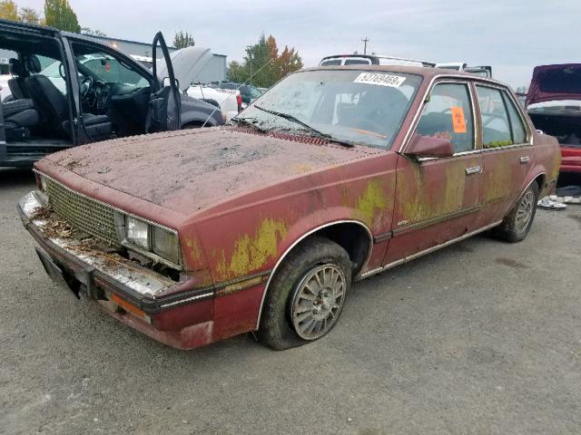 1G6AG69P1EJ403007 - 1984 CADILLAC CIMARRON BURGUNDY photo 2