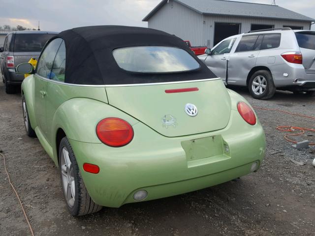 3VWBM31Y45M370260 - 2005 VOLKSWAGEN NEW BEETLE GREEN photo 3