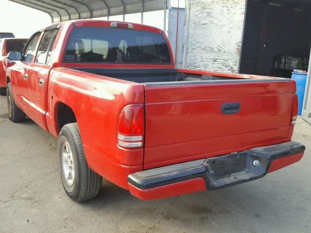 1B7HL2AN71S278951 - 2001 DODGE DAKOTA QUA RED photo 3