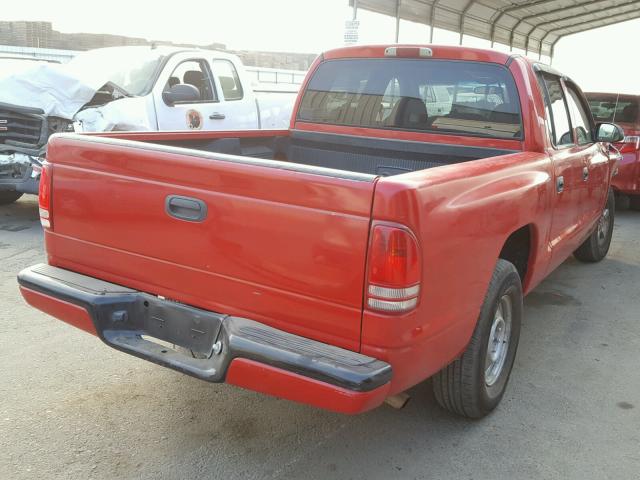 1B7HL2AN71S278951 - 2001 DODGE DAKOTA QUA RED photo 4