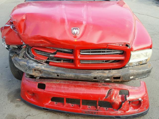 1B7HL2AN71S278951 - 2001 DODGE DAKOTA QUA RED photo 7