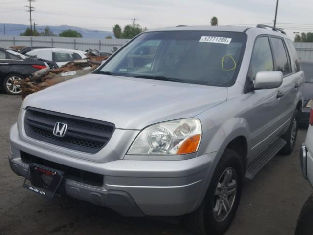 2HKYF18505H573286 - 2005 HONDA PILOT EXL SILVER photo 2