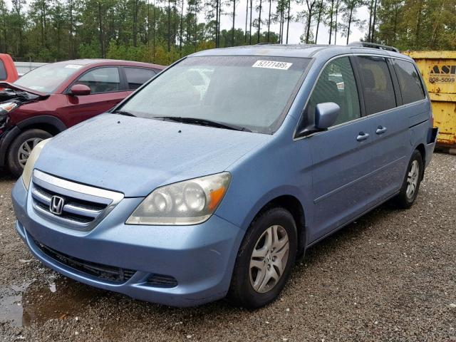 5FNRL38747B036044 - 2007 HONDA ODYSSEY EX BLUE photo 2