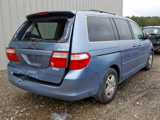 5FNRL38747B036044 - 2007 HONDA ODYSSEY EX BLUE photo 4