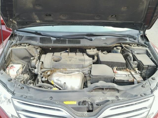 4T3ZA3BBXAU024694 - 2010 TOYOTA VENZA BASE BURGUNDY photo 7