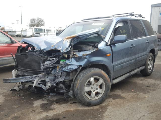 5FNYF28378B001882 - 2008 HONDA PILOT SE BLUE photo 2