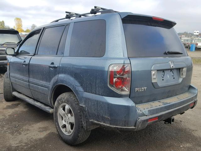 5FNYF28378B001882 - 2008 HONDA PILOT SE BLUE photo 3