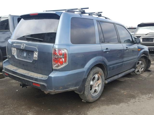 5FNYF28378B001882 - 2008 HONDA PILOT SE BLUE photo 4