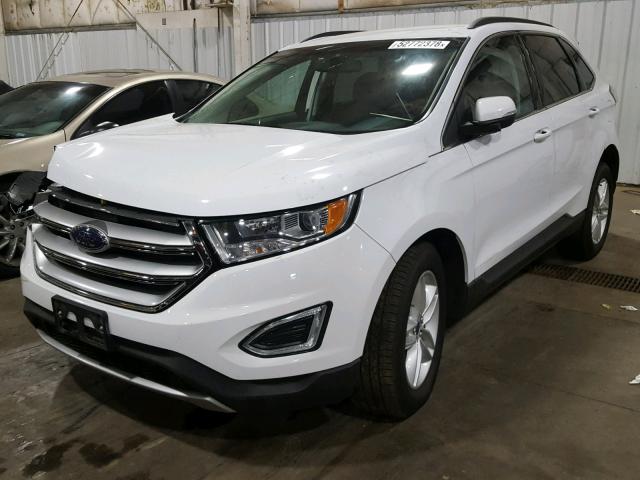 2FMTK4J87FBB21632 - 2015 FORD EDGE SEL WHITE photo 2