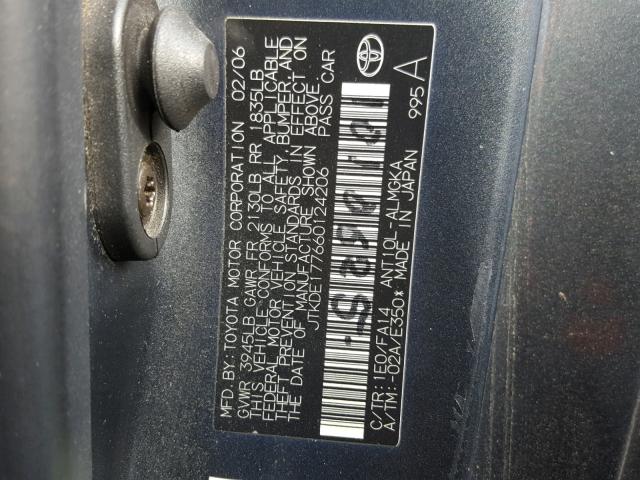 JTKDE177660124206 - 2006 TOYOTA SCION TC Grafit foto 10