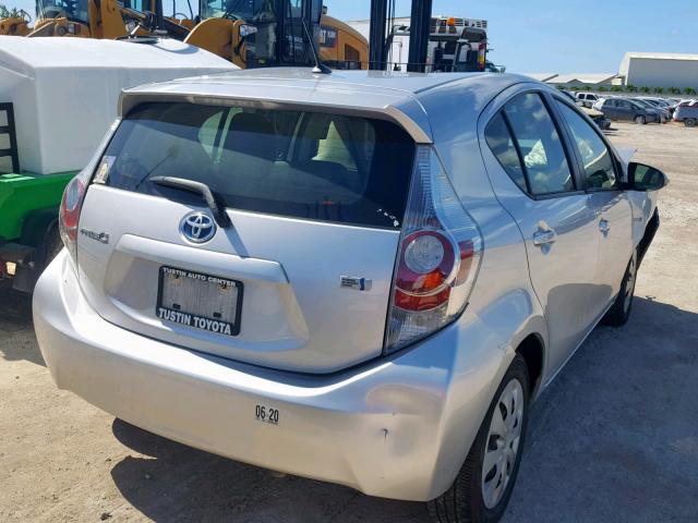 JTDKDTB30E1569437 - 2014 TOYOTA PRIUS C SILVER photo 4