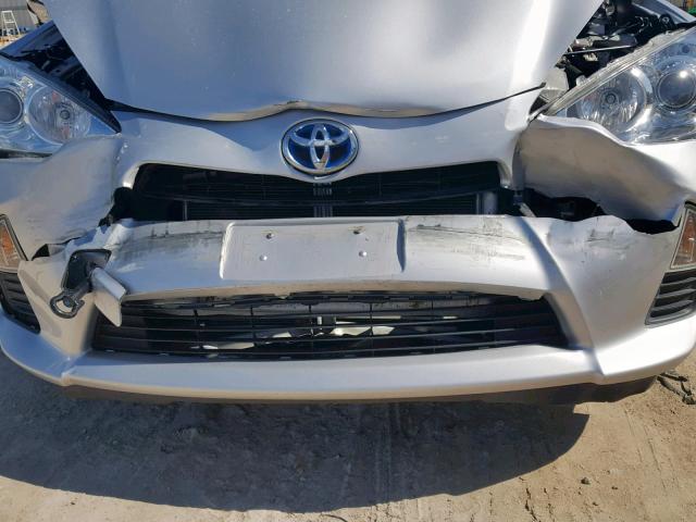 JTDKDTB30E1569437 - 2014 TOYOTA PRIUS C SILVER photo 9