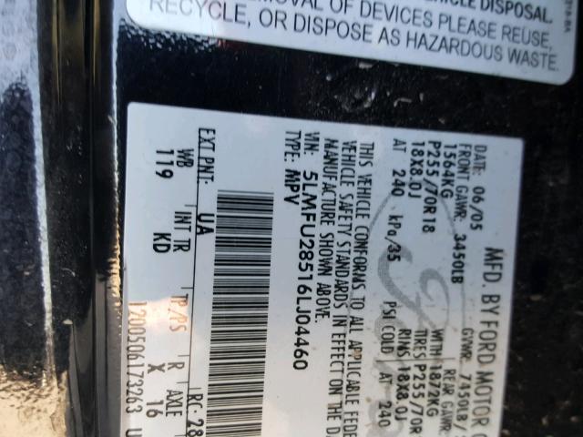 5LMFU28516LJ04460 - 2006 LINCOLN NAVIGATOR Қара фото 10