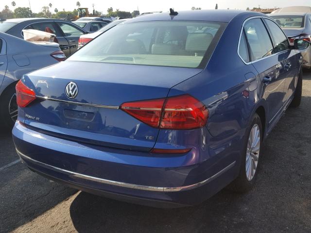 1VWBT7A30GC053028 - 2016 VOLKSWAGEN PASSAT SE BLUE photo 4