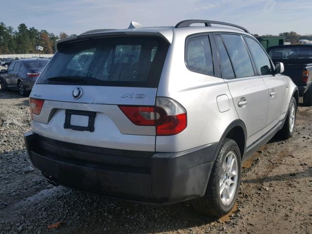 WBXPA73404WB27004 - 2004 BMW X3 2.5I SILVER photo 4