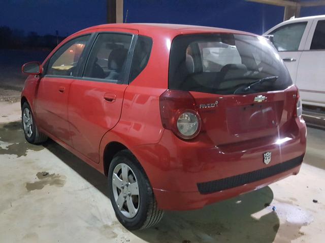 KL1TD66E49B653107 - 2009 CHEVROLET AVEO LS RED photo 3