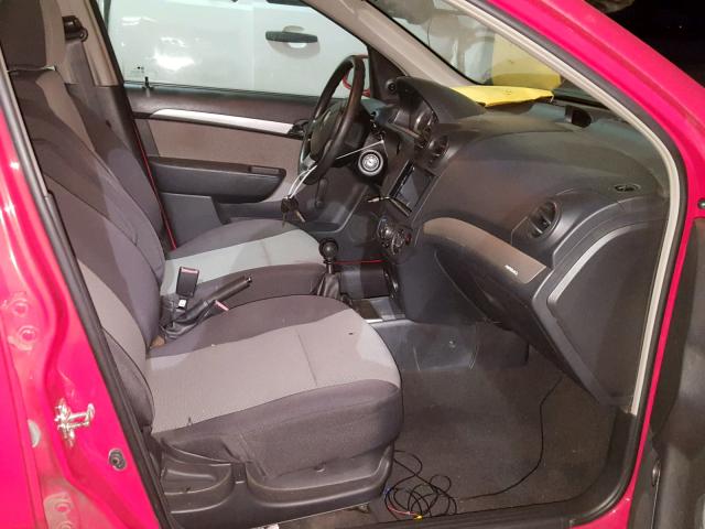 KL1TD66E49B653107 - 2009 CHEVROLET AVEO LS RED photo 5