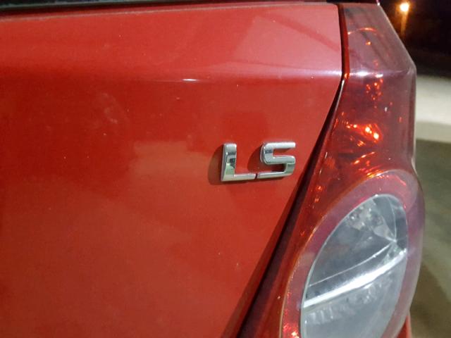 KL1TD66E49B653107 - 2009 CHEVROLET AVEO LS RED photo 9
