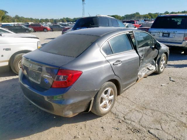 19XFB5F56CE002285 - 2012 HONDA CIVIC NATU GRAY photo 4