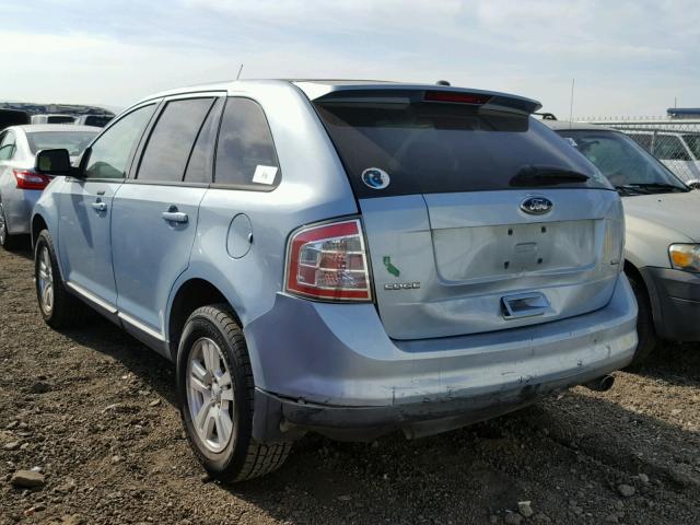 2FMDK38C68BA93088 - 2008 FORD EDGE SEL BLUE photo 3