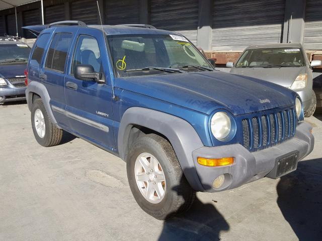 1J4GL48K94W264236 - 2004 JEEP LIBERTY SP BLUE photo 1