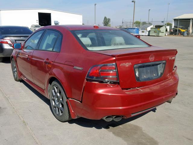 19UUA76537A039195 - 2007 ACURA TL TYPE S RED photo 3
