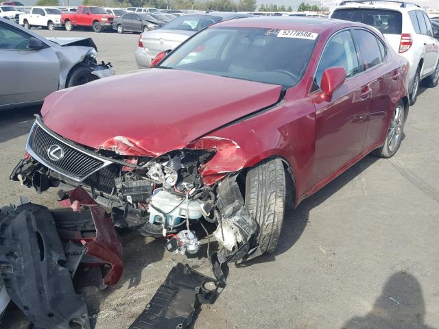 JTHBK262472031210 - 2007 LEXUS IS 250 RED photo 2