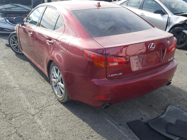 JTHBK262472031210 - 2007 LEXUS IS 250 RED photo 3