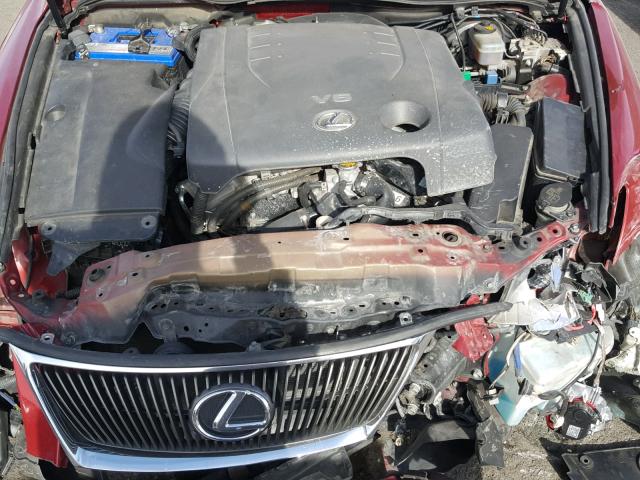 JTHBK262472031210 - 2007 LEXUS IS 250 RED photo 7