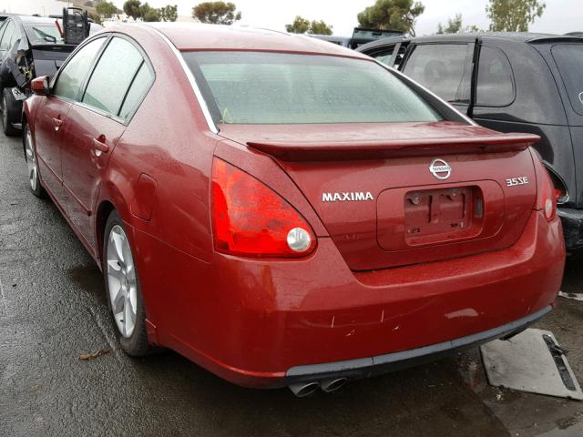 1N4BA41E47C844435 - 2007 NISSAN MAXIMA SE RED photo 3