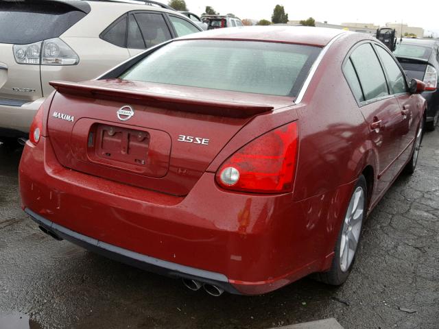 1N4BA41E47C844435 - 2007 NISSAN MAXIMA SE RED photo 4