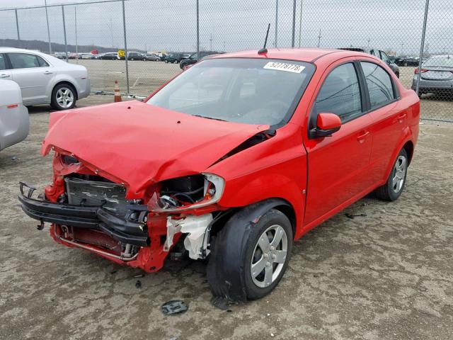 KL1TD56EX9B622860 - 2009 CHEVROLET AVEO LS RED photo 2