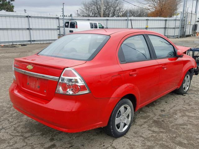 KL1TD56EX9B622860 - 2009 CHEVROLET AVEO LS RED photo 4