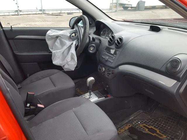 KL1TD56EX9B622860 - 2009 CHEVROLET AVEO LS RED photo 5