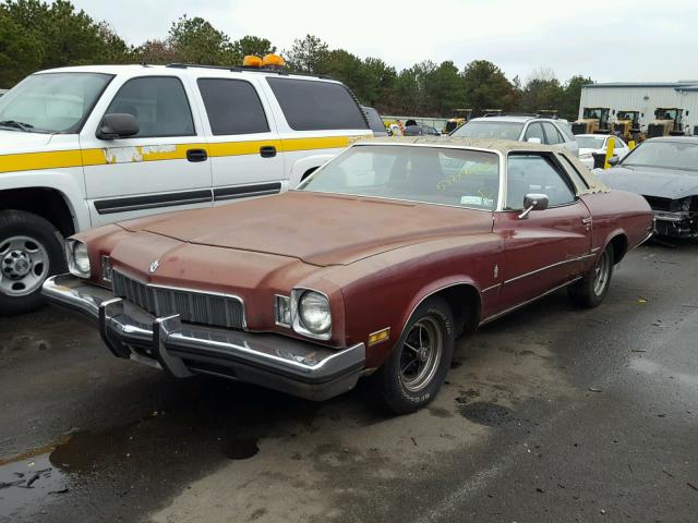 4J57H3G121572 - 1973 BUICK REGAL BURGUNDY photo 2