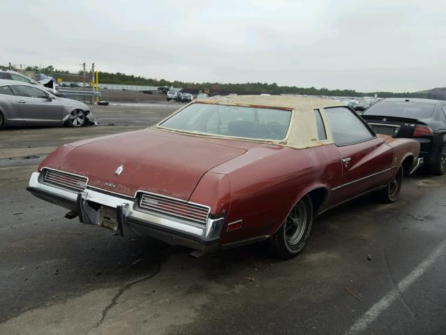 4J57H3G121572 - 1973 BUICK REGAL BURGUNDY photo 4