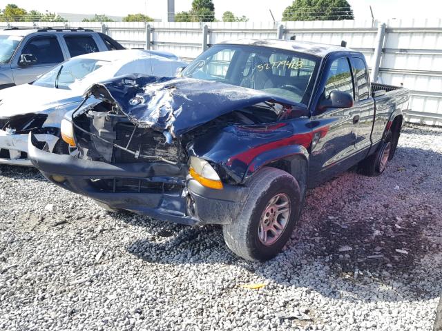 1B7GG32X02S550246 - 2002 DODGE DAKOTA SPO BLUE photo 2