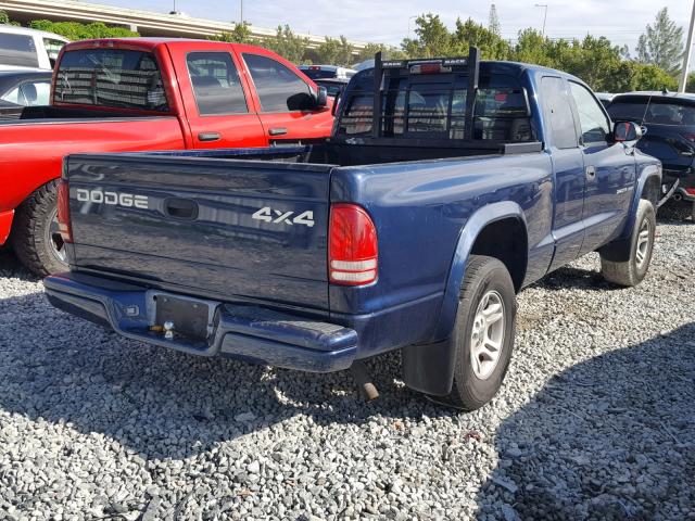 1B7GG32X02S550246 - 2002 DODGE DAKOTA SPO BLUE photo 4