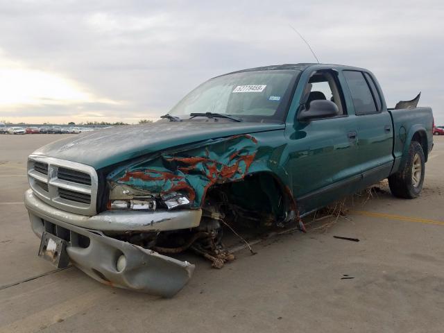 1D7HL48N03S151551 - 2003 DODGE DAKOTA QUA GREEN photo 2