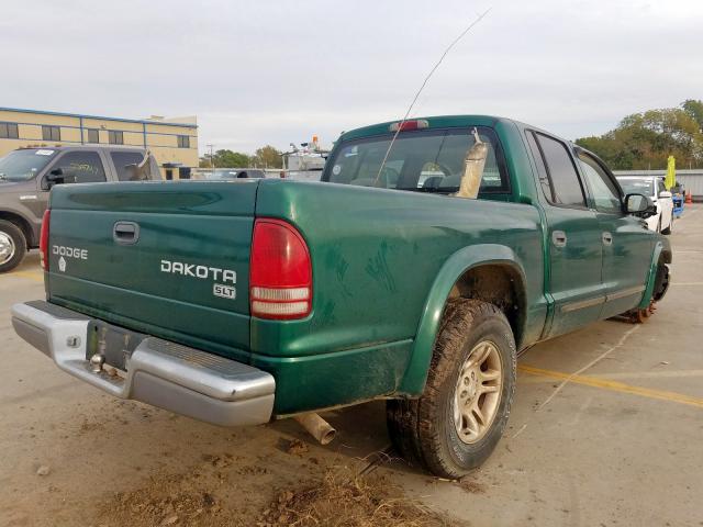 1D7HL48N03S151551 - 2003 DODGE DAKOTA QUA GREEN photo 4