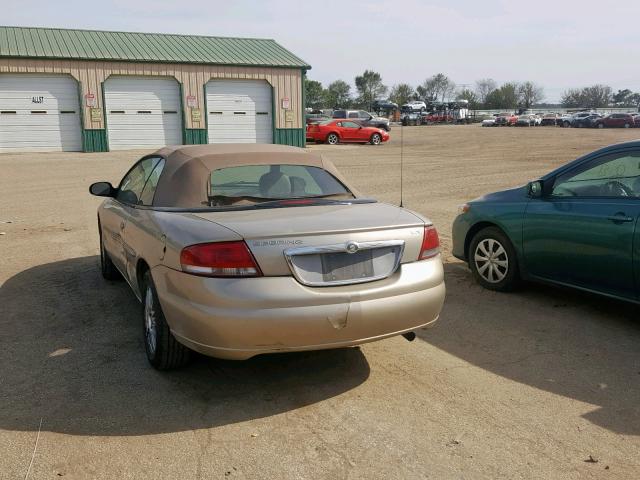 1C3EL55RX4N209163 - 2004 CHRYSLER SEBRING LX TAN photo 3