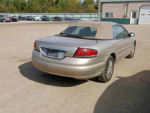 1C3EL55RX4N209163 - 2004 CHRYSLER SEBRING LX TAN photo 4