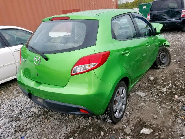 JM1DE1KY4C0139189 - 2012 MAZDA MAZDA2 GREEN photo 4