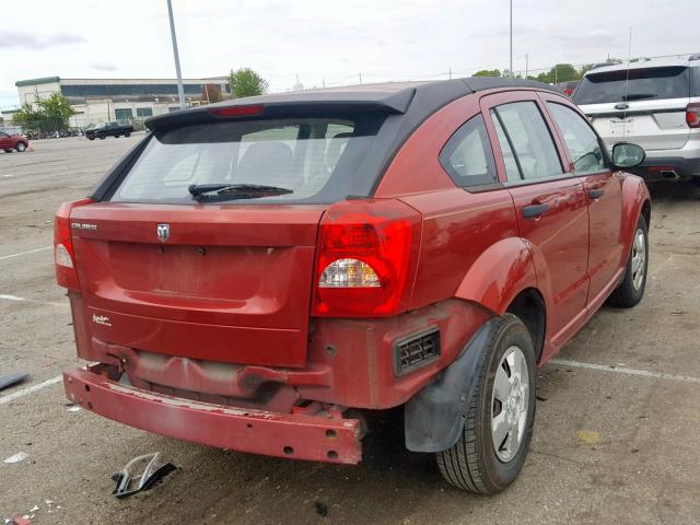 1B3HB28B37D302594 - 2007 DODGE CALIBER RED photo 4