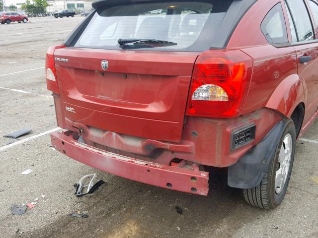 1B3HB28B37D302594 - 2007 DODGE CALIBER RED photo 9