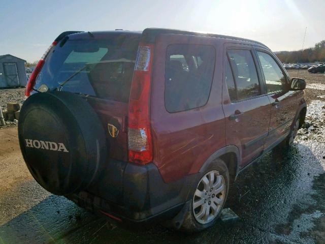 JHLRD78815C033337 - 2005 HONDA CR-V EX MAROON photo 4