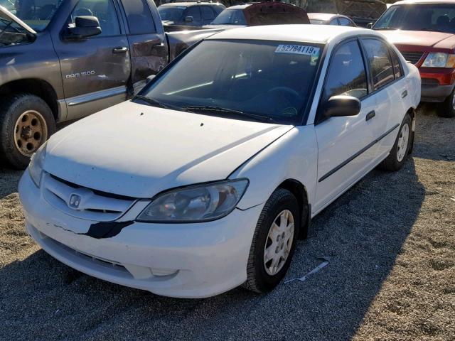 2HGES16444H553589 - 2004 HONDA CIVIC DX WHITE photo 2