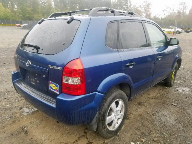 KM8JM12B16U265584 - 2006 HYUNDAI TUCSON GL BLUE photo 4